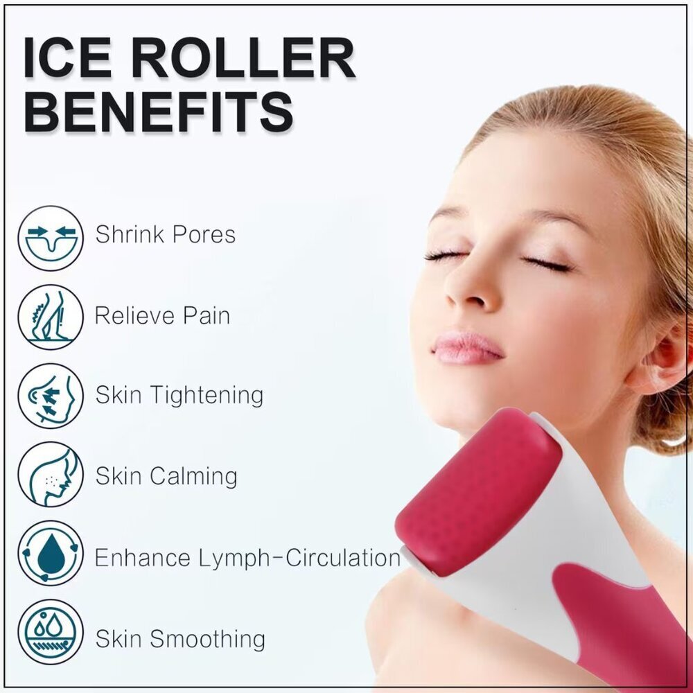 A Facial Ice Roller - Red & White Large Size